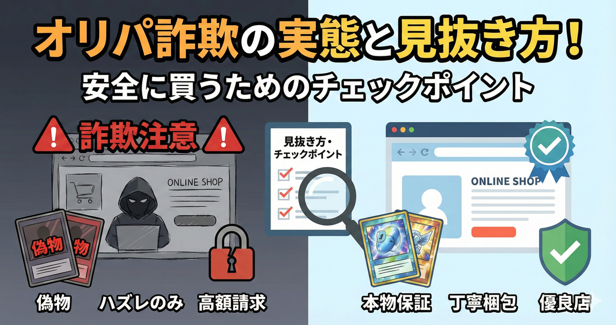 オリパ詐欺の実態と見抜き方!安全に買うためのチェックポイント