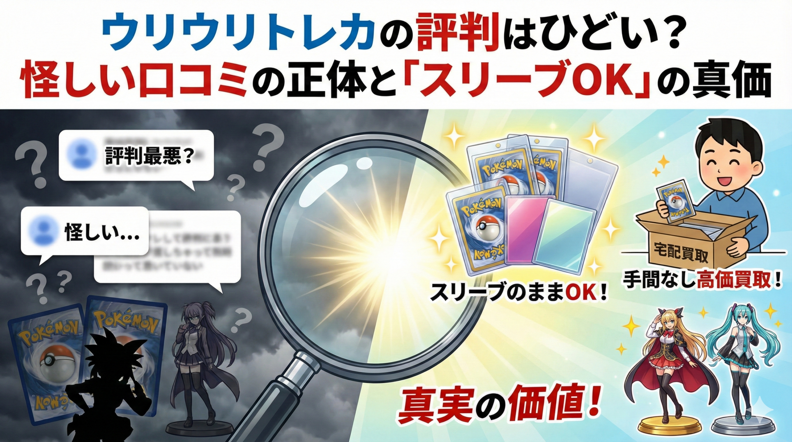 ウリウリトレカの評判はひどい？怪しい口コミの正体と「スリーブOK」の真価