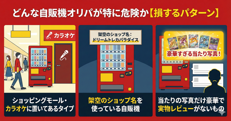 どんなオリパ自販機が特に危険か【損するパターン】