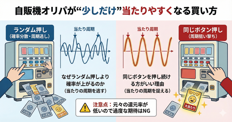 オリパ自販機が“少しだけ”当たりやすくなる買い方
