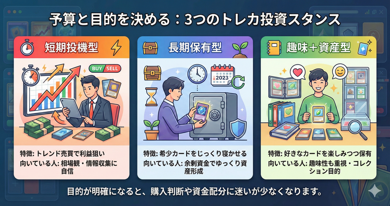予算と目的を決める(投機か、長期保有か、趣味+資産か)