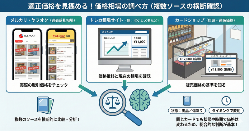 価格相場の調べ方(相場サイト・メルカリ・ショップ相場の見方)