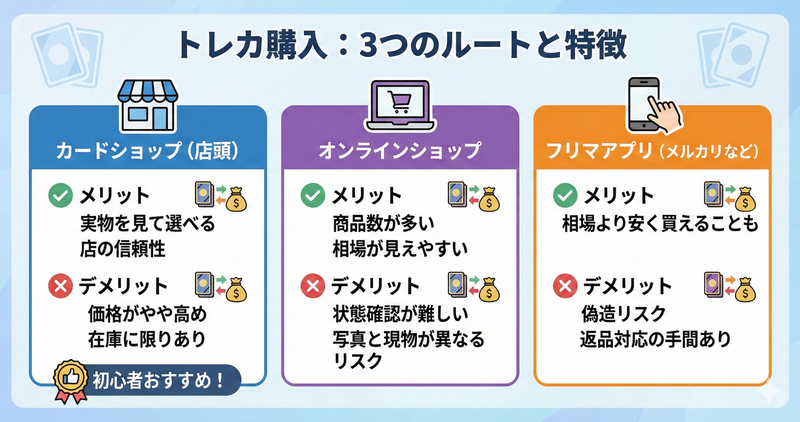 どこで買う?(カードショップ/オンライン/フリマアプリ)